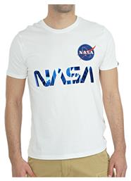 Alpha Industries T-Shirt Nasa Reflective 178501 Λευκό Regular Fit από το Modivo