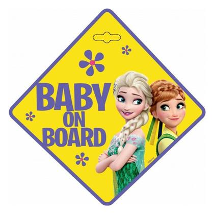 AMiO Σήμα Baby on Board με Βεντούζα Frozen Κίτρινο EPBB02