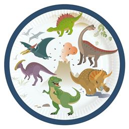 Amscan Happy Dinosaur Χάρτινα Γλυκού 18cm 8τμχ από το Moustakas Toys