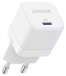 Anker Φορτιστής Χωρίς Καλώδιο με Θύρα USB-C 20W Quick Charge 3.0 / Power Delivery Λευκός (Powerport III Cube)