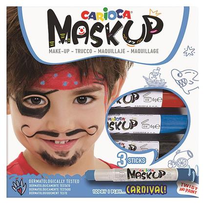 Αποκριάτικο Face Painting Carioca Maskup Κοκκινο/Μπλε/Μαύρο 3τμχ