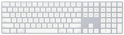 Apple Magic Keyboard with Numeric Keypad Ασύρματο Bluetooth Πληκτρολόγιο International English Ασημί