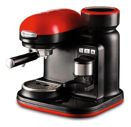 Ariete Moderna 1318/00 Αυτόματη Μηχανή Espresso 1080W Πίεσης 15bar με Μύλο Άλεσης Κόκκινη