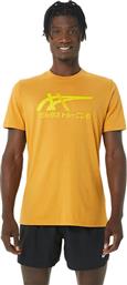 ASICS Ανδρικό T-shirt Κίτρινο με Στάμπα