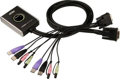 Aten 2-Port USB DVI/Audio Cable KVM Switch with Remote Port Selector από το e-shop