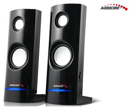 Audiocore AC860 Ηχεία Υπολογιστή 2.0 με Ισχύ 8W σε Μαύρο Χρώμα