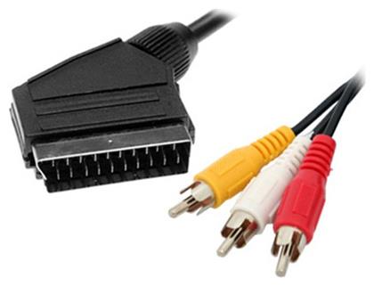 AV Cable Scart male - 3x RCA male 1.5m