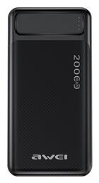 Awei P6K Power Bank 20000mAh Μαύρο