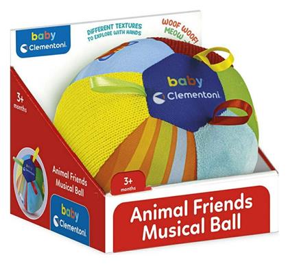 Baby Clementoni Animal Friends Music Ball από Ύφασμα για 3+ Μηνών από το BlablaToys