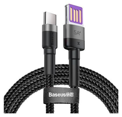 Baseus Cafule Braided USB 2.0 Cable USB-C male - USB-A male Μαύρο 1m (CATKLF-PG1)