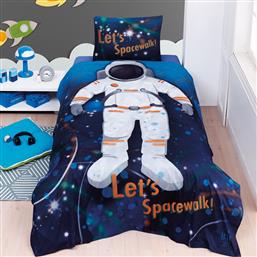 Beauty Home Σετ Παιδικό Πάπλωμα Μονό με Μαξιλαροθήκη Spacewalk Art Μπλε 160x240εκ.