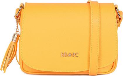 Beverly Hills Polo Club 1107 Γυναικεία Flap Bag 'Ωμου Κίτρινη
