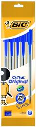 Bic Στυλό Ballpoint 1.0mm με Μπλε Mελάνι 4τμχ Cristal Original από το Moustakas Toys