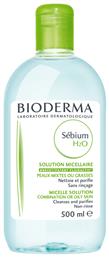 Bioderma Micellar Water Ντεμακιγιάζ Sebium Η2Ο για Λιπαρές Επιδερμίδες 500ml