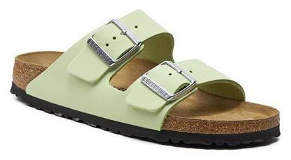 Birkenstock Arizona Nubuk Leather Δερμάτινα Γυναικεία Σανδάλια σε Πράσινο Χρώμα Narrow Fit από το Favela