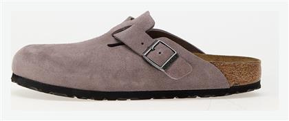 Birkenstock Boston Γυναικεία Δερμάτινα Σαμπό Μωβ