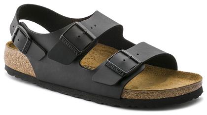 Birkenstock Milano Birko-Flor Ανδρικά Σανδάλια σε Μαύρο Χρώμα Narrow Fit από το CasualShoes