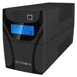 Bitmore U850LCD UPS Line-Interactive 850VA 480W με 2 Schuko Πρίζες