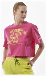 Body Action Γυναικείο Αθλητικό Crop T-shirt Φούξια από το Outletcenter