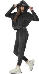 Body Action Παντελόνι Γυναικείας Φόρμας με Λάστιχο Μαύρο Βελουτέ από το Outletcenter