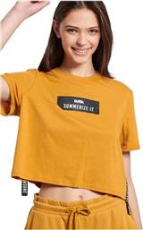 BodyTalk 1231-902728 Γυναικείο Crop T-shirt Κίτρινο από το Outletcenter