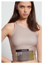 BodyTalk Γυναικείο Αθλητικό Crop Top Αμάνικο Sand από το Outletcenter