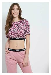 BodyTalk Γυναικείο Crop Top Κοντομάνικο Καλοκαιρινό Animal Print Ροζ