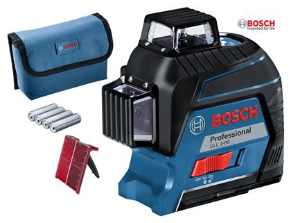 Bosch GLL 3-80 Professional Αυτορυθμιζόμενο Γραμμικό Αλφάδι Laser Κόκκινης Δέσμης