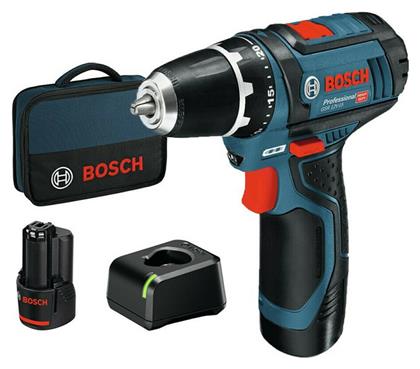 Bosch GSR 12V-15 Δραπανοκατσάβιδο Μπαταρίας 12V 2x2Ah από το e-shop