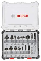 Bosch Σετ Φρέζες για Ρούτερ Υποδοχής 6mm 2607017471 15τμχ από το e-shop