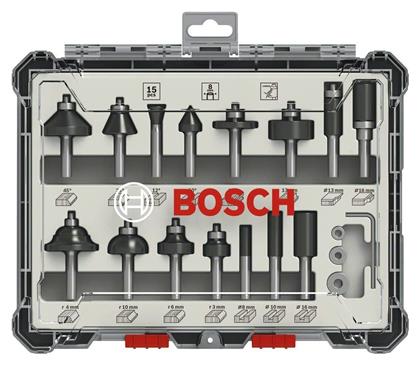 Bosch Σετ Φρέζες για Ρούτερ Υποδοχής 8mm 2607017472 15τμχ από το e-shop