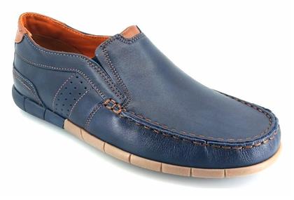 Boxer Δερμάτινα Ανδρικά Boat Shoes σε Μπλε Χρώμα από το Parex