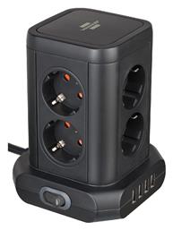 Brennenstuhl Πολύπριζο 8 Θέσεων με Διακόπτη, 4 USB και Καλώδιο 2m Λευκό