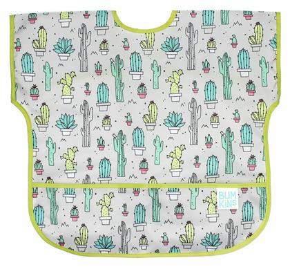 Bumkins Αδιάβροχη Ποδιά Πλαστική με Αυτοκόλλητο Junior Bib με Τσέπη & Μανίκια Cacti από το Designdrops