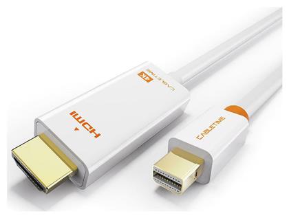 Cabletime Cable mini DisplayPort male - HDMI male 4K 1.8m Λευκό