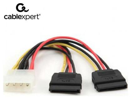 Cablexpert 4-Pin Molex male - 2x 15-Pin Sata female Cable 0.15m (CC-SATA-PSY)