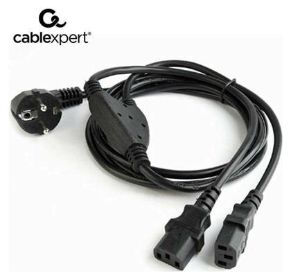 Cablexpert Schuko - 2x IEC C13 Splitter Cable 2m Μαύρο (PC-186-ML6) από το e-shop