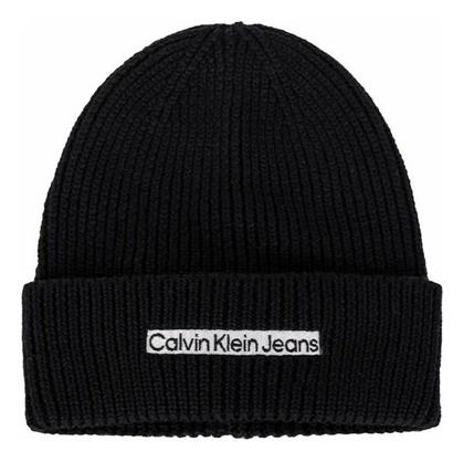 Calvin Klein Beanie Ανδρικός Σκούφος με Rib Πλέξη σε Μαύρο χρώμα