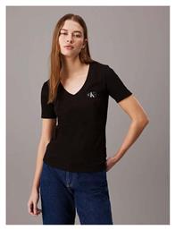 Calvin Klein Γυναικείο T-shirt με V Λαιμόκοψη Μαυρο