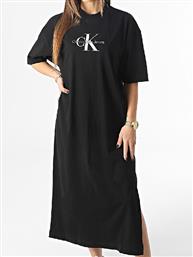 Calvin Klein Καλοκαιρινό Midi T-shirt Φόρεμα Μαύρο