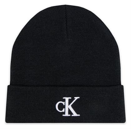 Calvin Klein Monogram Beanie Ανδρικός Σκούφος Πλεκτός σε Μαύρο χρώμα