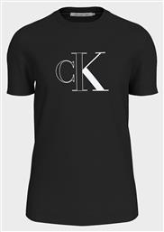 Calvin Klein Monologo Ανδρικό T-shirt Κοντομάνικο Black από το Modivo