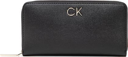 Calvin Klein Re-Lock Z/A Μεγάλο Γυναικείο Πορτοφόλι Μαύρο