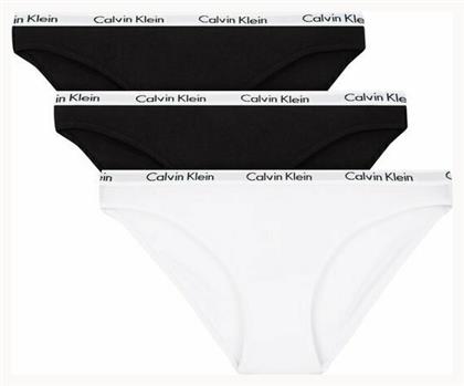 Calvin Klein Βαμβακερά Γυναικεία Slip 3Pack Black/White