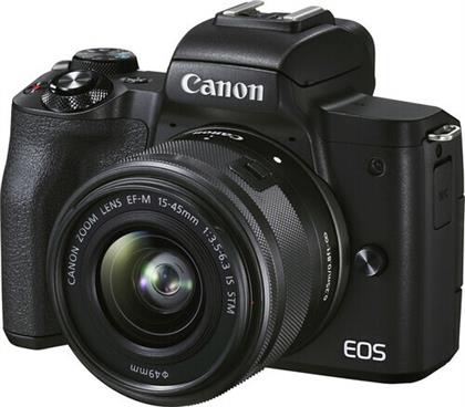 Canon Mirrorless Φωτογραφική Μηχανή EOS M50 Mark II Crop Frame Kit (EF-M 15-45mm F3.5-6.3 IS STM) Black