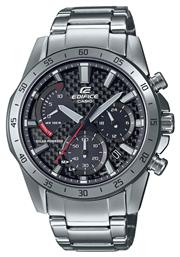 Casio Edifice Premium Ρολόι Χρονογράφος Solar με Μεταλλικό Μπρασελέ σε Ασημί χρώμα