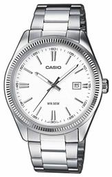 Casio Ρολόι Μπαταρίας με Ασημί Μεταλλικό Μπρασελέ