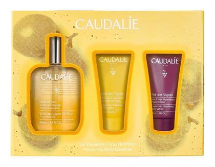 Caudalie Des Vignes Oil Elixir Σετ Περιποίησης για Λάμψη & Καθαρισμό Σώματος με Αφρόλουτρο , Κρέμα Σώματος & Λάδι Σώματος