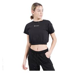 Champion Κοντομάνικο Crop Top Μαύρο