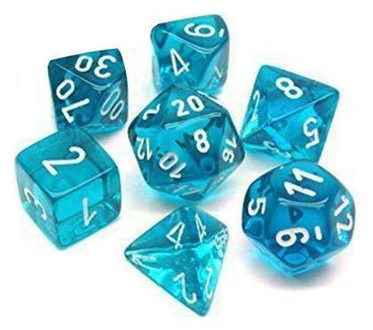 Chessex Dungeons & Dragons Translucent Teal/white Mini Polyhedral 7-die Set Dice από το Public